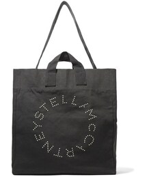 STELLA McCARTNEY | Stella McCartney - Printed Cotton-canvas Tote - Black(トートバッグ)