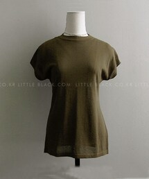 littleblack | リネンブレンドプチハイネック半袖サマーニット(Tシャツ/カットソー)