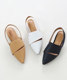 SOVOMALL | スリットポイントスリングバックシューズ(ローファー)