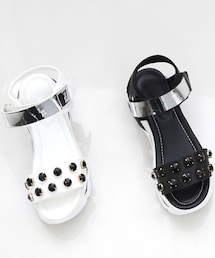 SOVOMALL |  ビジューポイント配色ソールサンダル(サンダル)