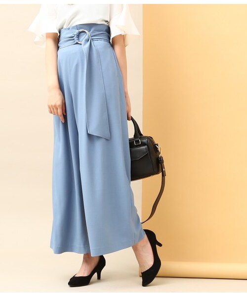 VIS(ビス)の「丸カンベルトハイウエストワイドパンツ(パンツ・ブラック/キャメル/ブルー系/ワイン系・S/M/L)」の4枚目の写真