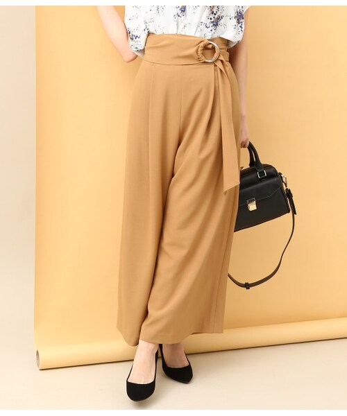 VIS(ビス)の「丸カンベルトハイウエストワイドパンツ(パンツ・ブラック/キャメル/ブルー系/ワイン系・S/M/L)」の3枚目の写真