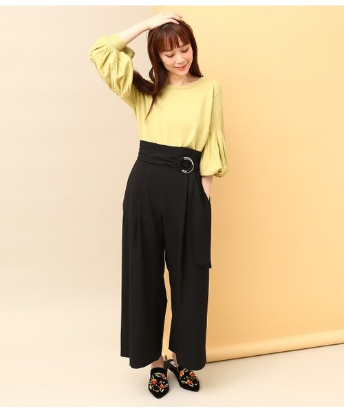 VIS(ビス)の「丸カンベルトハイウエストワイドパンツ(パンツ・ブラック/キャメル/ブルー系/ワイン系・S/M/L)」の13枚目の写真