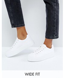 asos | ASOS DAY LIGHT Wide Fit Flatform Lace Up Sneakers(スニーカー)