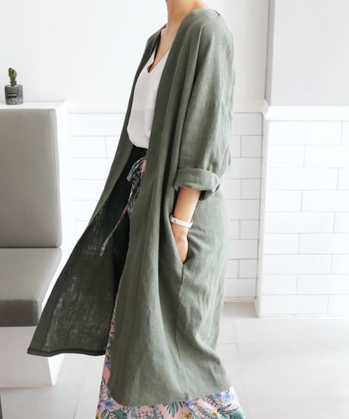 DHOLIC（ディーホリック）の「ノーカラーオープンロングジャケット（その他アウター・レディース・FREE）」の3枚目の写真