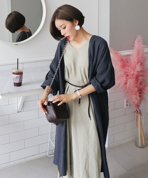 DHOLIC（ディーホリック）の「ノーカラーオープンロングジャケット（その他アウター・レディース・FREE）」の2枚目の写真