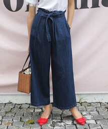 DHOLIC | ウエストタイツータックワイドデニムパンツ(デニムパンツ)