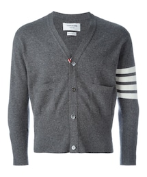 THOM BROWNE | Thom Browne - ライン入り カーディガン - men - カシミア - 00(カーディガン/ボレロ)