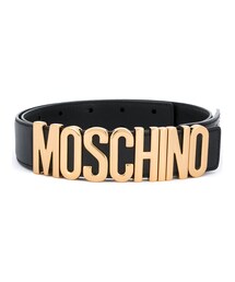 MOSCHINO | Moschino - ロゴプレート ベルト - women - カーフレザー - 95(ベルト)