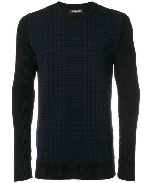 Balmain バルマン の Balmain チェック柄 セーター Men ウール M ニット セーター Wear