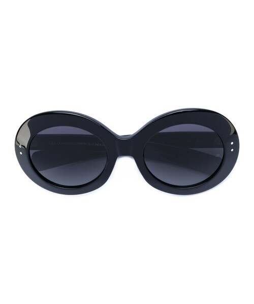 Oliver Goldsmith（オリバーゴールドスミス）の「Oliver Goldsmith - ラウンドフレームサングラス - women - アセテート - ワンサイズ（サングラス・レディース・ブラック・ワンサイズ）」の1枚目の写真