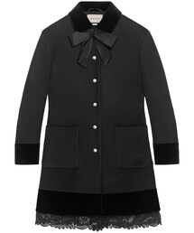 GUCCI | Gucci - レースディテール シングルコート - women - ウール - 42(チェスターコート)