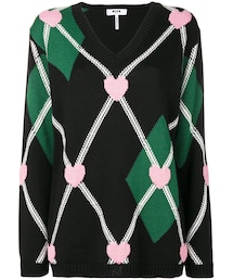 MSGM（エムエスジーエム）の「MSGM - ハート＆アーガイル柄 セーター 