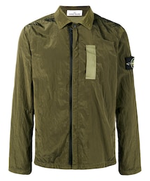 STONE ISLAND | Stone Island - ロゴパッチ シャツジャケット - men - コットン/ポリアミド - XXL(ナイロンジャケット)