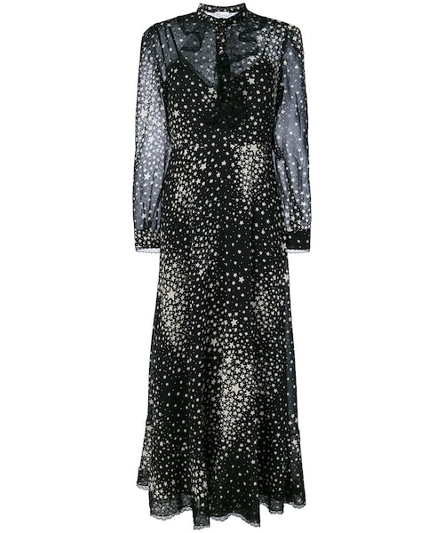 Red Valentino レッドバレンチノ の Red Valentino スター柄 マキシワンピース Women ポリエステル ウール 44 ワンピース Wear