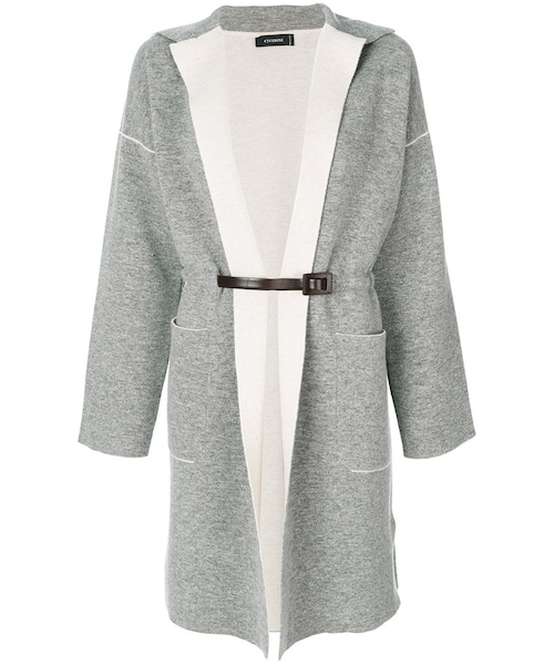 CIVIDINI ベルト付きロングコート CIVIDINI フード付きウールコート