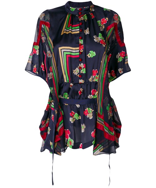 Sacai（サカイ）の「Sacai - ミックスプリント ブラウス - women 