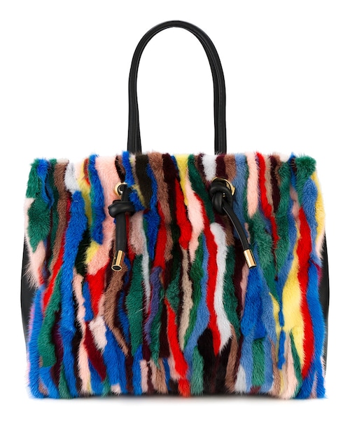 MARNI ファー レザー トートバッグ MARNI（マルニ）の「Marni - ファー トートバッグ - women - レザー