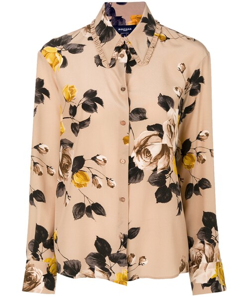美品☆ROCHAS シルクブラウス 40 ROCHAS（ロシャス）の「Rochas - フローラル柄 シルクブラウス