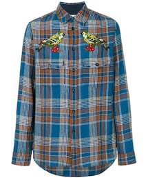 GUCCI（グッチ）の「Gucci - バード刺繍 チェック柄シャツ - men