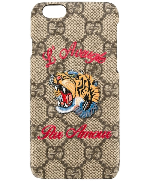 Gucci グッチ の Gucci L Aveugle Par Amour Iphone 6 ケース Women レザー ワンサイズ スマホケース カバー Wear