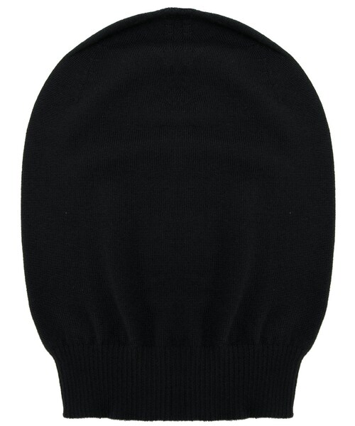 Rick Owens(リックオウエンス)の「Rick Owens - カシミアビーニー - men - カシミア - ワンサイズ(ハット・メンズ・ブラック・ワンサイズ)」の1枚目の写真