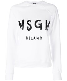 MSGM | MSGM - ロゴプリント スウェットシャツ - women - コットン - 40(ニット/セーター)