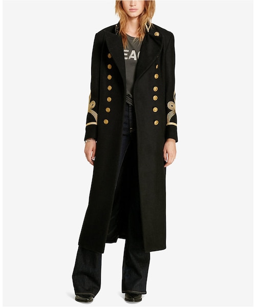 ralph lauren wool blend officer's coat