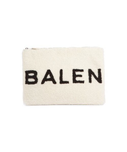 BALENCIAGA（バレンシアガ）の「Balenciaga Genuine Shearling Logo Pouch - White（クラッチバッグ・レディース・Black/White・One Size）」の2枚目の写真