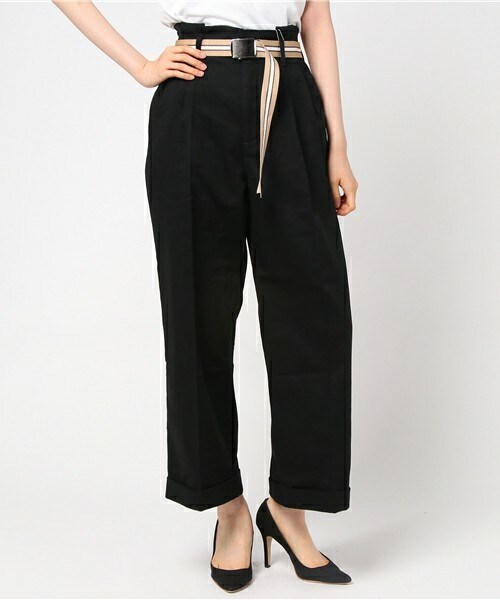 archives（アルシーヴ）の「ツイルタックワイドパンツ（その他パンツ・レディース・ブラック/モカ/ベージュ・MEDIUM）」の2枚目の写真