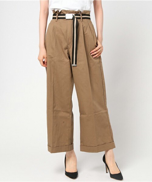 archives（アルシーヴ）の「ツイルタックワイドパンツ（その他パンツ・レディース・ブラック/モカ/ベージュ・MEDIUM）」の3枚目の写真