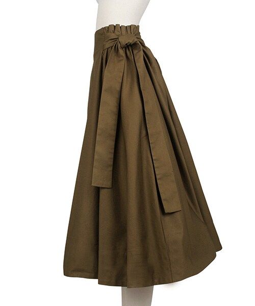 RANDA（ランダ）の「サイドギャザーフレアスカート（スカート・レディース・ブラウン/グリーン/ネイビー・0/1）」の4枚目の写真