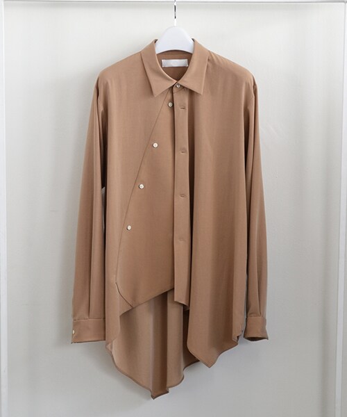 ETHOSENS(エトセンス)の「段違いシャツ(その他・メンズ・BLK/BGE/TAN・1/2)」の3枚目の写真