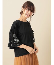 Green　Parks | RAY CASSIN FAVORI ・RAY キャンディースリーブ刺繍7分袖プルオーバー(トップス)