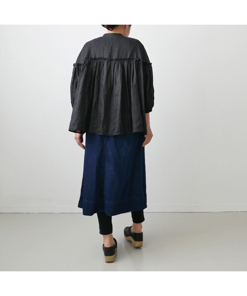 UNIVERSAL TISSU◆長袖ブラウス/--/リネン/BLK/UT171BL001 UNIVERSAL TISSU（ユニヴァーサルティシュ）の「UNIVERSAL TISSU