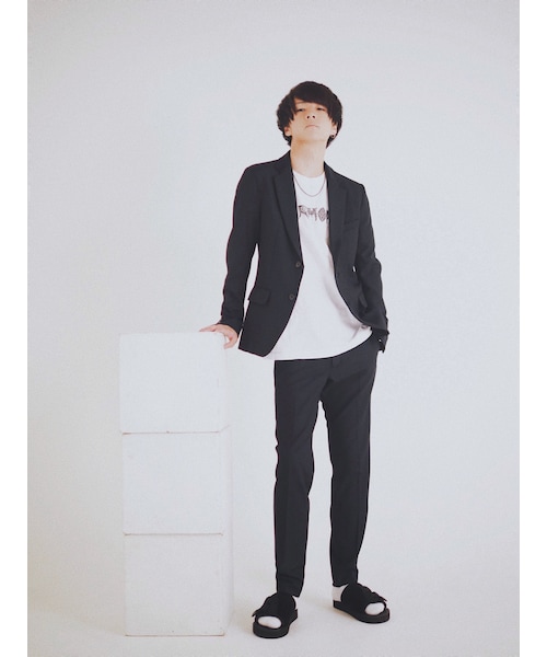 LIDNM（リドム）の「2WAYストレッチPEジャケット（テーラードジャケット・メンズ・ブラック・S, M, L）」の5枚目の写真