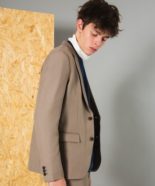 LIDNM（リドム）の「2WAYストレッチPEジャケット（テーラードジャケット・メンズ・グレージュ・S, M, L）」の5枚目の写真