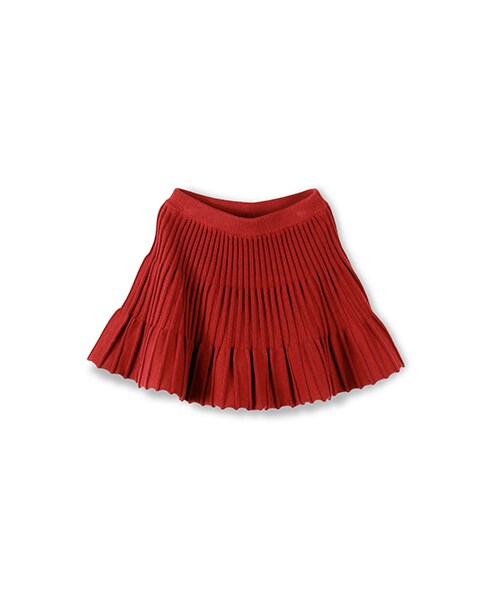 BRANSHES(ブランシェス)の「ニットプリーツ風スカート(スカート・キッズ・レッド/ブラック/カラシ・S~L)」の1枚目の写真