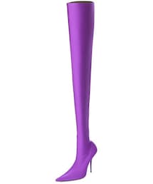 BALENCIAGA | Balenciaga Stretch Pointed-Toe Over-the-Knee Boot, Ultraviolet(ブーツ)