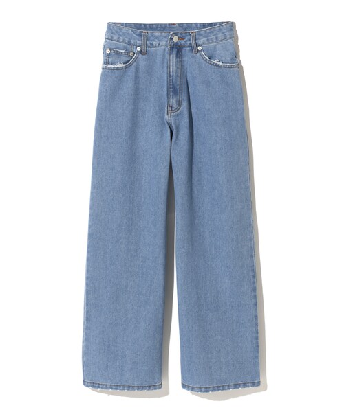 GRL（グレイル）の「バッククラッシュワイドデニムパンツ（デニムパンツ・レディース・ブルー/ライトブルー・S）」の2枚目の写真