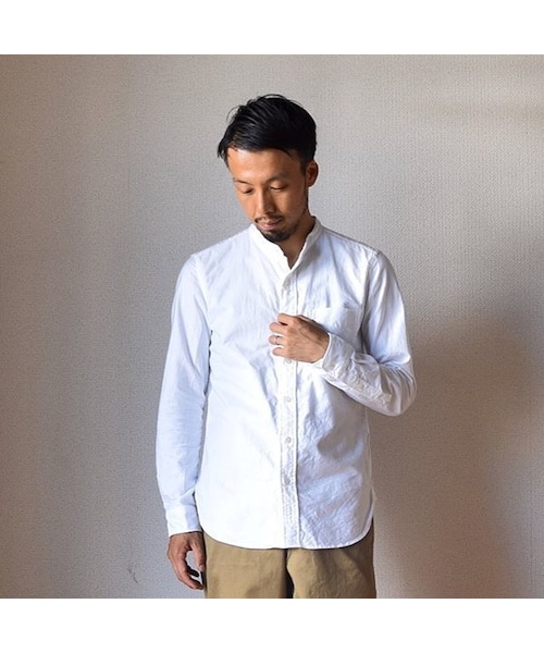 MANUAL ALPHABET（マニュアル アルファベット）の「【いよいよラスト1点です！】MANUAL ALPHABET マニュアルアルファベット プレミアムオックスバンドカラーシャツ ホワイト（シャツ/ブラウス・メンズ・その他）」の10枚目の写真