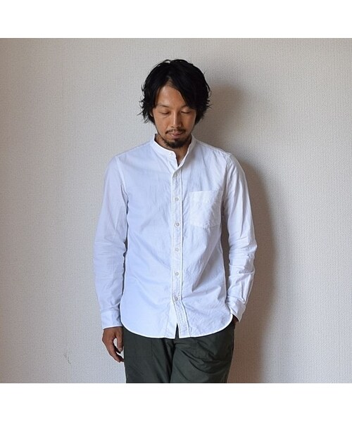 MANUAL ALPHABET（マニュアル アルファベット）の「【いよいよラスト1点です！】MANUAL ALPHABET マニュアルアルファベット プレミアムオックスバンドカラーシャツ ホワイト（シャツ/ブラウス・メンズ・その他）」の3枚目の写真