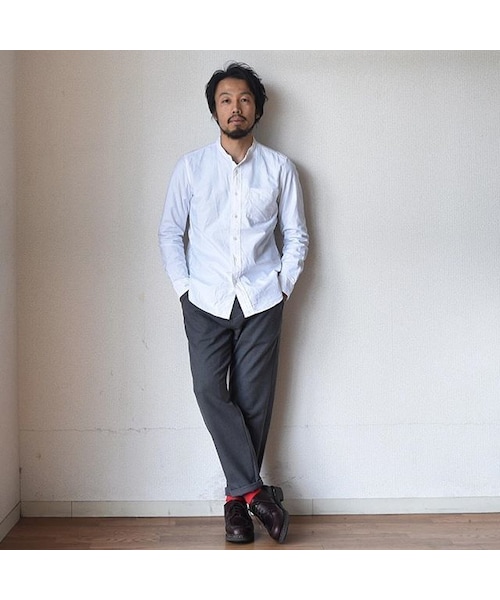 MANUAL ALPHABET（マニュアル アルファベット）の「【いよいよラスト1点です！】MANUAL ALPHABET マニュアルアルファベット プレミアムオックスバンドカラーシャツ ホワイト（シャツ/ブラウス・メンズ・その他）」の8枚目の写真