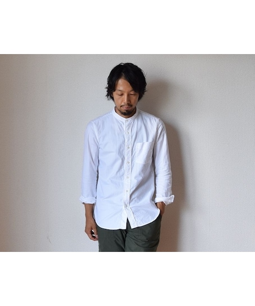 MANUAL ALPHABET（マニュアル アルファベット）の「【いよいよラスト1点です！】MANUAL ALPHABET マニュアルアルファベット プレミアムオックスバンドカラーシャツ ホワイト（シャツ/ブラウス・メンズ・その他）」の4枚目の写真