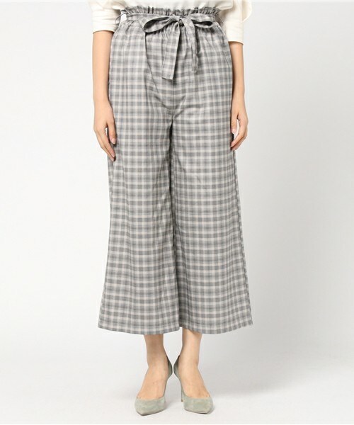 archives（アルシーヴ）の「グレンチェックウエストリラックスパンツ（その他パンツ・レディース・オフホワイト/チャコールグレー・MEDIUM）」の3枚目の写真