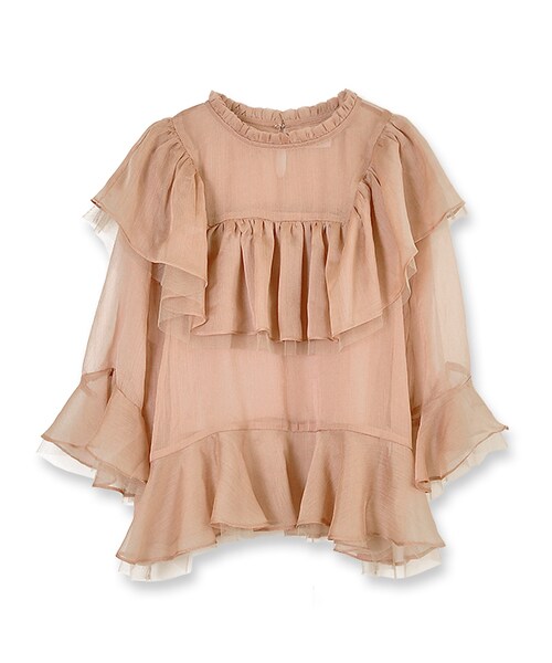 flower（フラワー）の「graceful blouse～ｸﾞﾚｲｽﾌﾙﾌﾞﾗｳｽ（シャツ/ブラウス・レディース・navy/pink・FREE）」の2枚目の写真