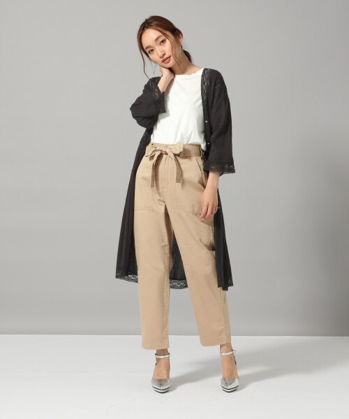 JEANASIS（ジーナシス）の「リボンツキベーカーパンツ（パンツ・ブラック()/ベージュ()/カーキ()）」の5枚目の写真