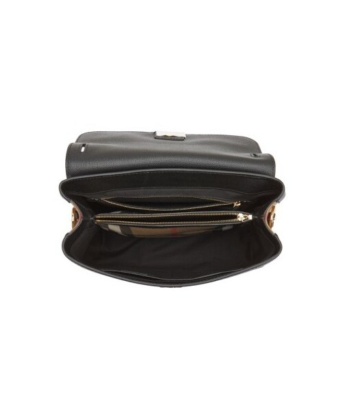 BURBERRY（バーバリー）の「Burberry Medium Camberley Leather & House Check Top Handle Satchel - Black（ショルダーバッグ・レディース・Black・One Size）」の4枚目の写真