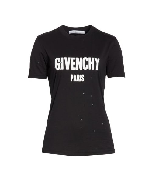 Tシャツ・カットソー GIVENCHY Black Stretch Viscose Blend Top Givenchy - Teen Boys Black Cotton Logo T-Shirt | Childrensalon