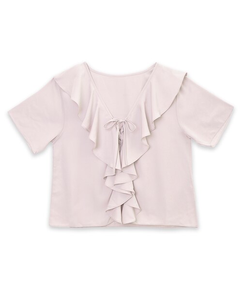 flower(フラワー)の「lace up top ~レースアップトップ(Tシャツ/カットソー・レディース・brown/pink・FREE)」の2枚目の写真